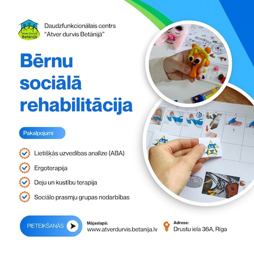 Bērnu sociālās rehabilitācijas pakalpojumi 2026 DFC Atver Durvis Betānijā Bērnu sociālās rehabilitācijas pakalpojumi 2026